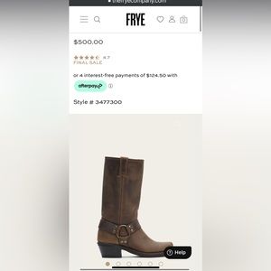 FRYE Boots Women Harness 12R - Size: 8 Color: Tan